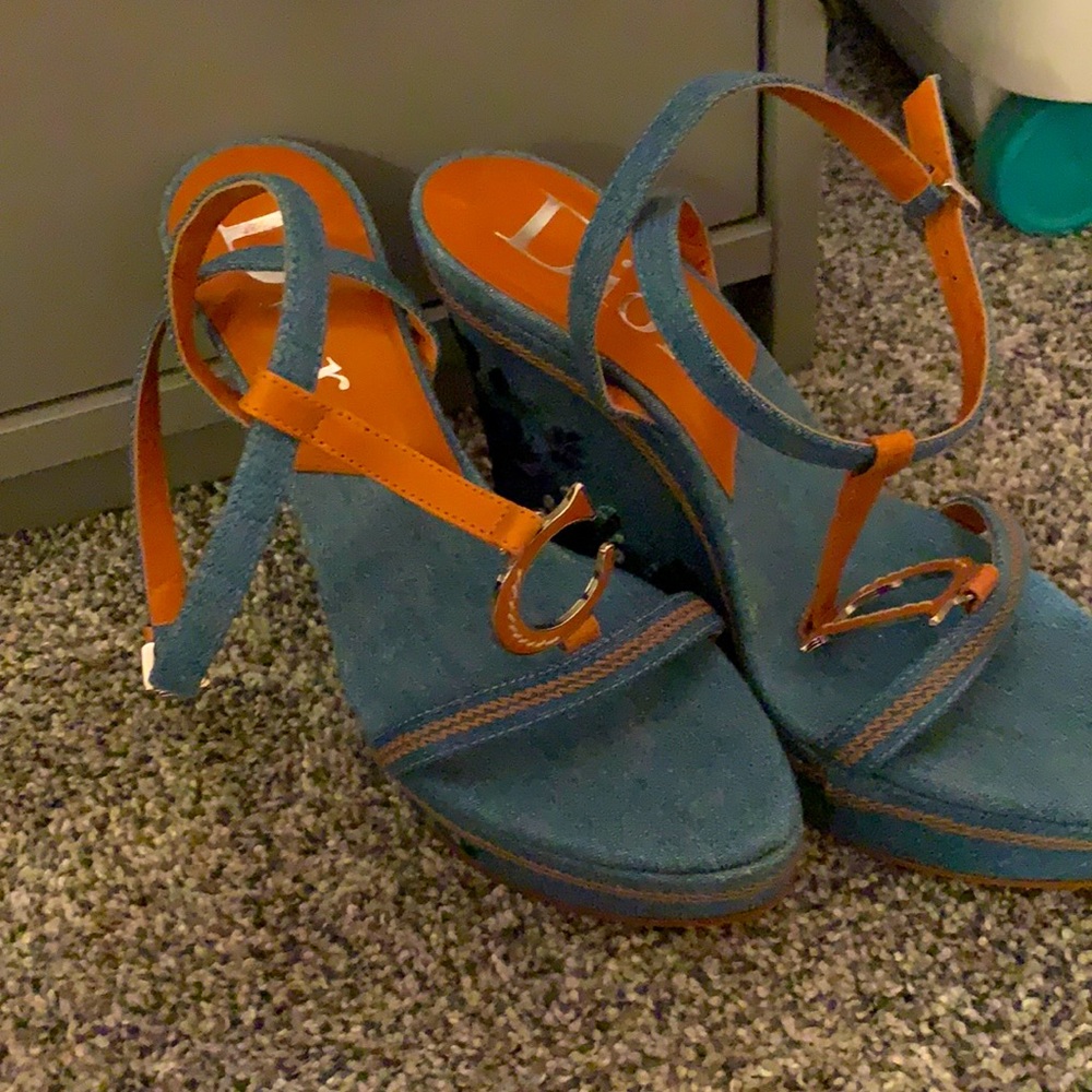 Dior size 8 wedge high heels
